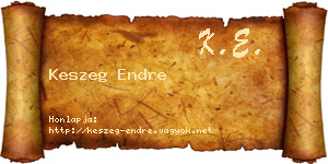 Keszeg Endre névjegykártya
